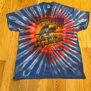 Jimmy Buffet Tie-Dye T-Shirt in Blue and Red